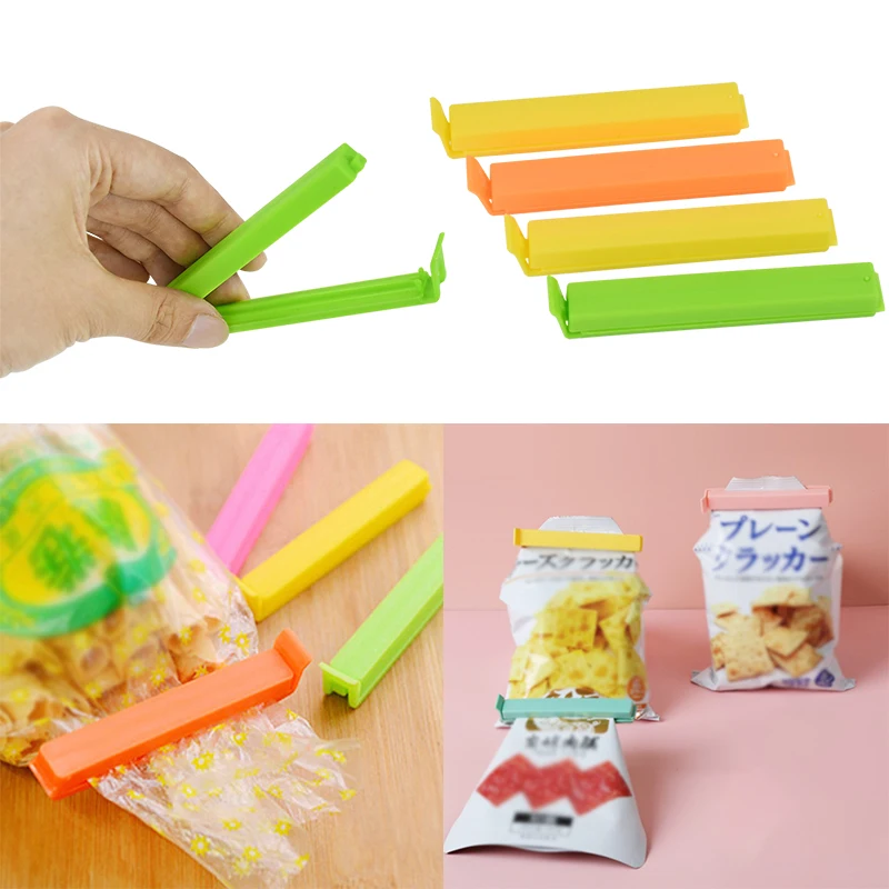 

10PC Food Snack Seal Sealing Bag Clips Portable Plastic Food Preservation Bag Clip Living Room Storage Tools Kitchen Accessories