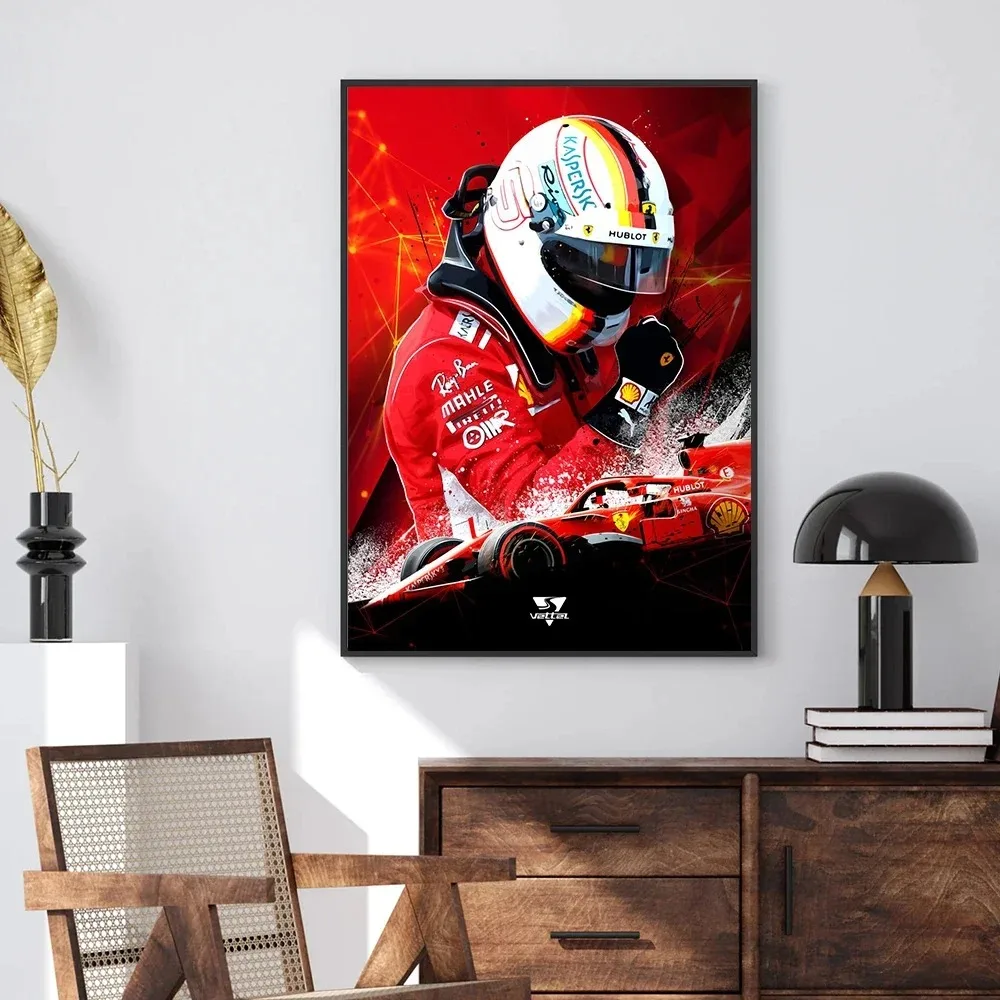 Pintura en lienzo de corredor F1, póster del Campeón del Mundo de Fórmula 1, decoración del hogar de Racer, Lewis/Michael Schumacher