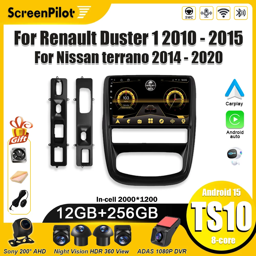Android 16 for Car Radio Renault Duster 1 2010-2015 For Nissan terrano 2014-2020 Multimedia Video Player Carplay Bluetooth RDS