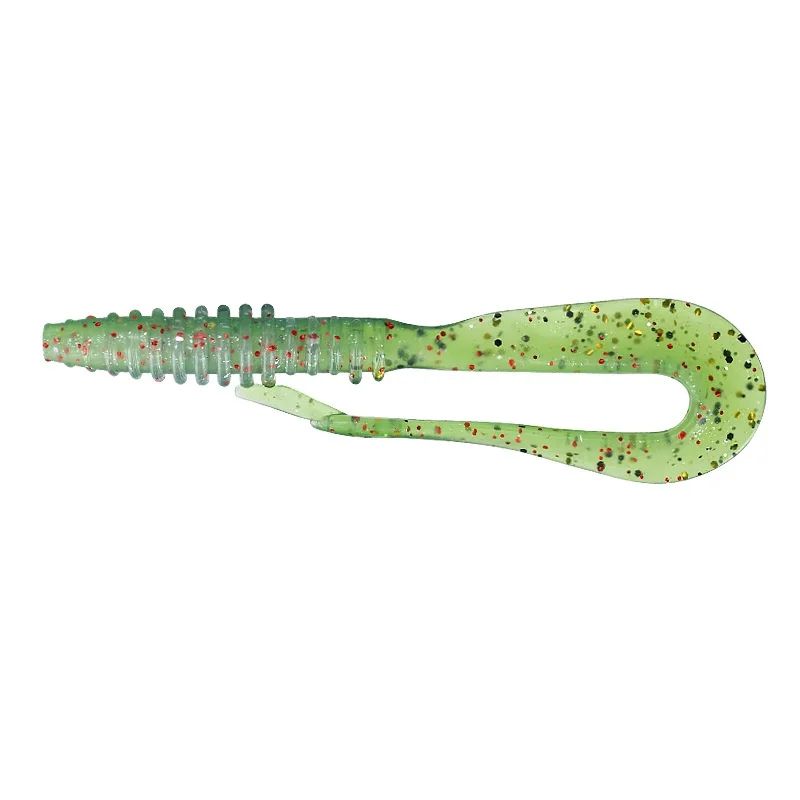 Angelköder, Schwalbenschwanz, weicher Köder, bunter Glitzer, 8 cm, 1,8 g, Schwimmer, TPR-Kunstköder, flexibel, verlängerte Schwänze, Lot 5 Stück, Ausverkauf – Detail 7