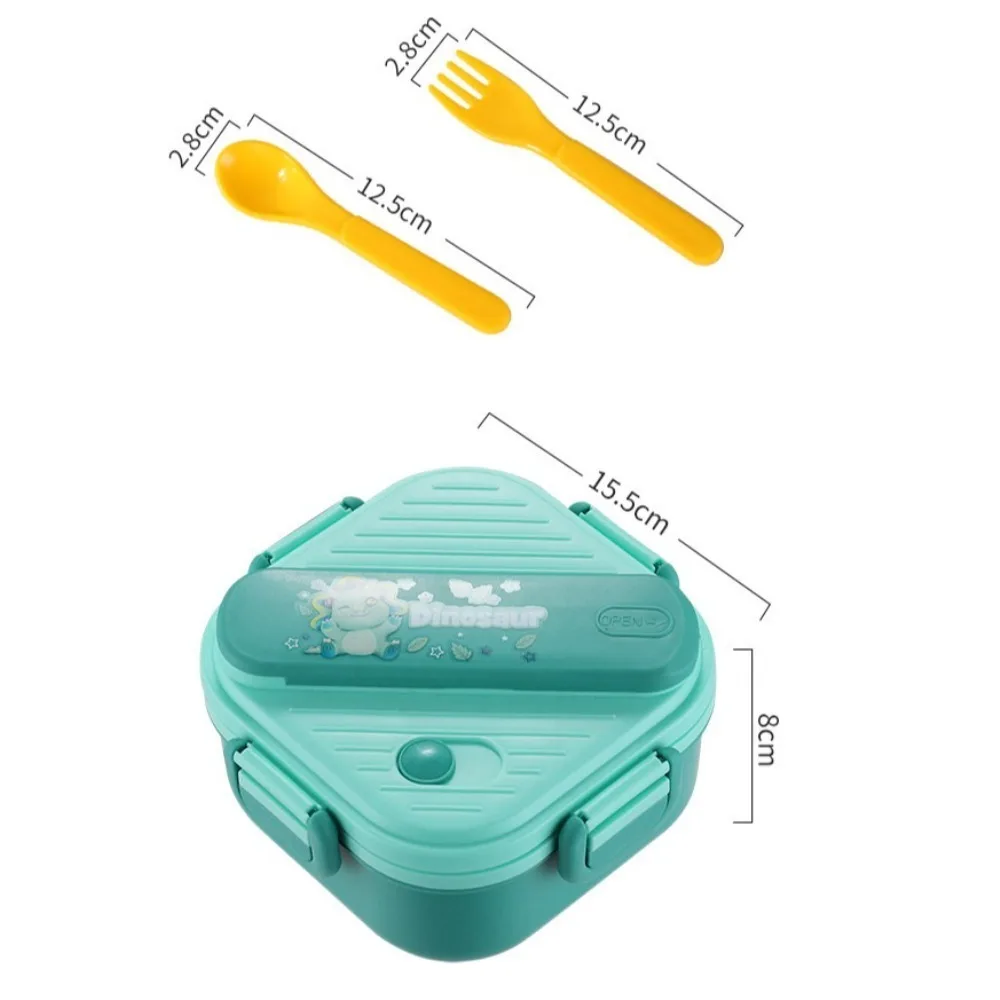 E9 Kids Lunch Box 800ML/27oz Three Compartment Student Tableware Container Cartoon Food Storage Box for School Camping Outdoor