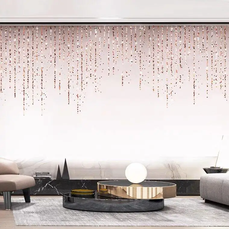 American light luxury TV background wall wallpaper, abstract gradual change color room wall covering, simple pink bedroom wall