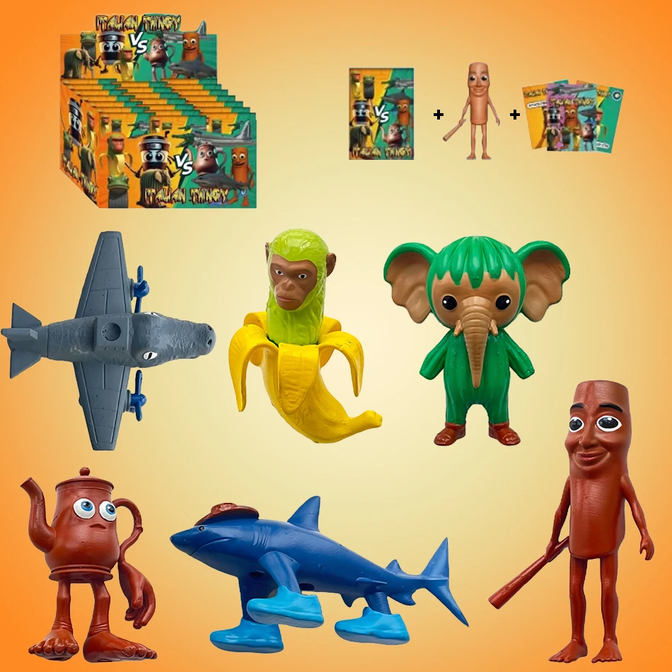 

24Pcs Anime Tung Tung Sahur Figure Blind Box Action Figurine Doll Kits Collection PVC Model Toy Wholesale Children Birthday Gift