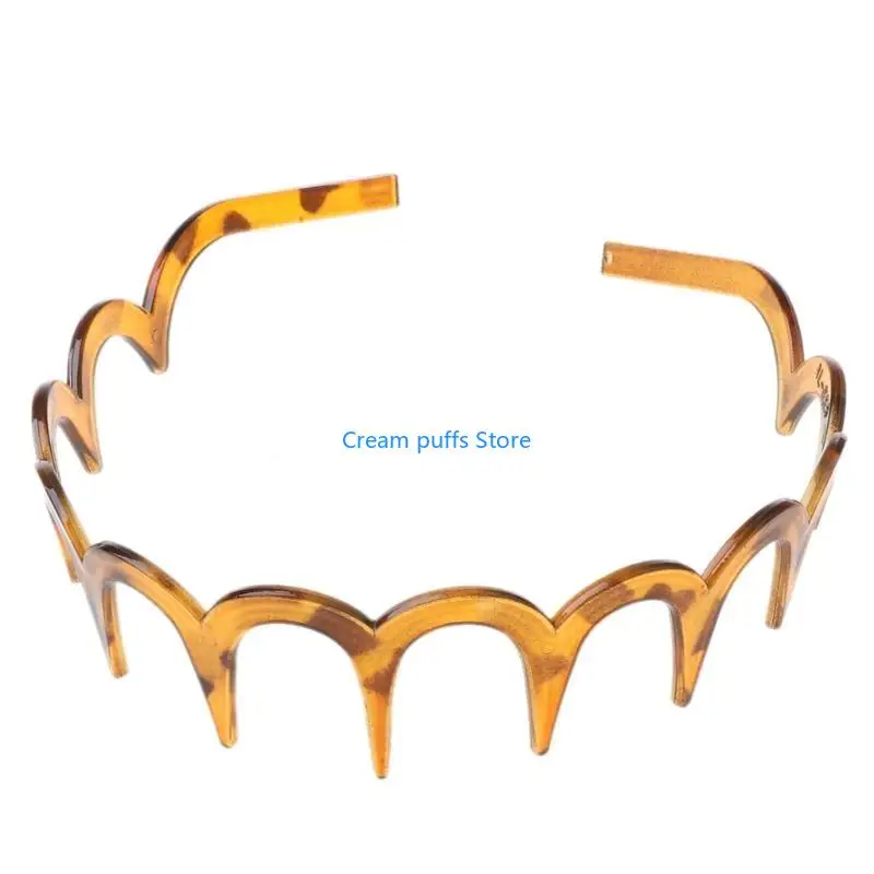 50le女性女子長い歯ヘッドバンドプラスチック樹脂ノンスリップコームヘアフープ