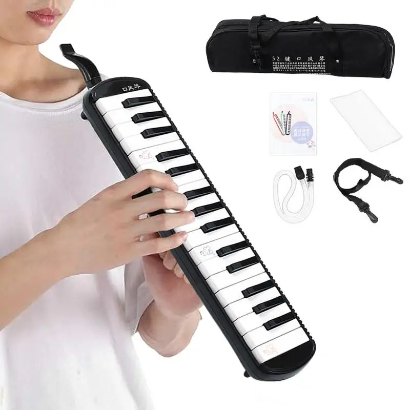 Melodica Musical Instruments Wind Instrument With 2 Mouthpieces Harmonium Instrument Musical Instrument 32 Key Keyboard Blow