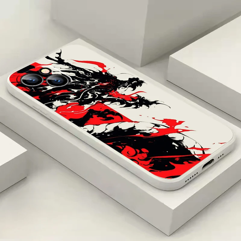 มังกรศักดิ์สิทธิ์จีนสําหรับiPhone 15 14 13 12 11 Pro Max 6 6S 7 8 Plus 13 12 Mini X XR XS Maxเคสโทรศัพท์ซิลิโคนเหลว