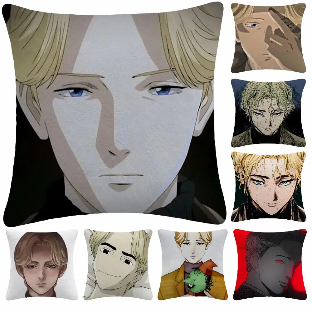Anime Monster J-Johan Liebert Cushion Cover Soft Plush Decorative Sofa Bedroom Living Room Car Dorm Home Decor Gift