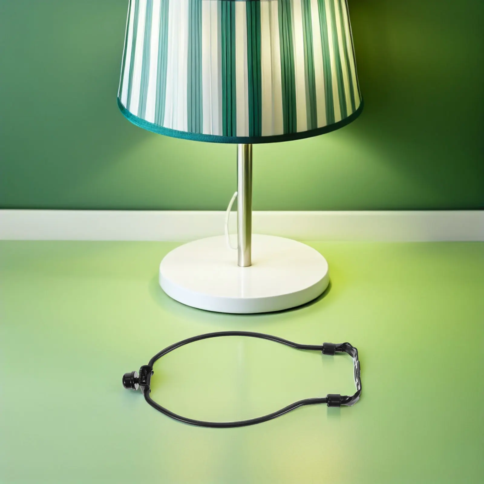2Pcs Bull Horn Lamp Harp Set Universal 8 Inch Matte Metal Lampshade Support Frame Heavy Duty Table Floor Lamp Shade Holder