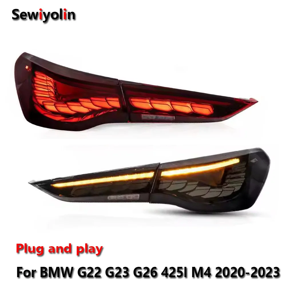 Car Accessories Led Tail Light For BMW 4 2020-2023 G22 G23 G26 425I M4 DRL Fog Rear Trailer lamps Turning Signal Voiture Plug An