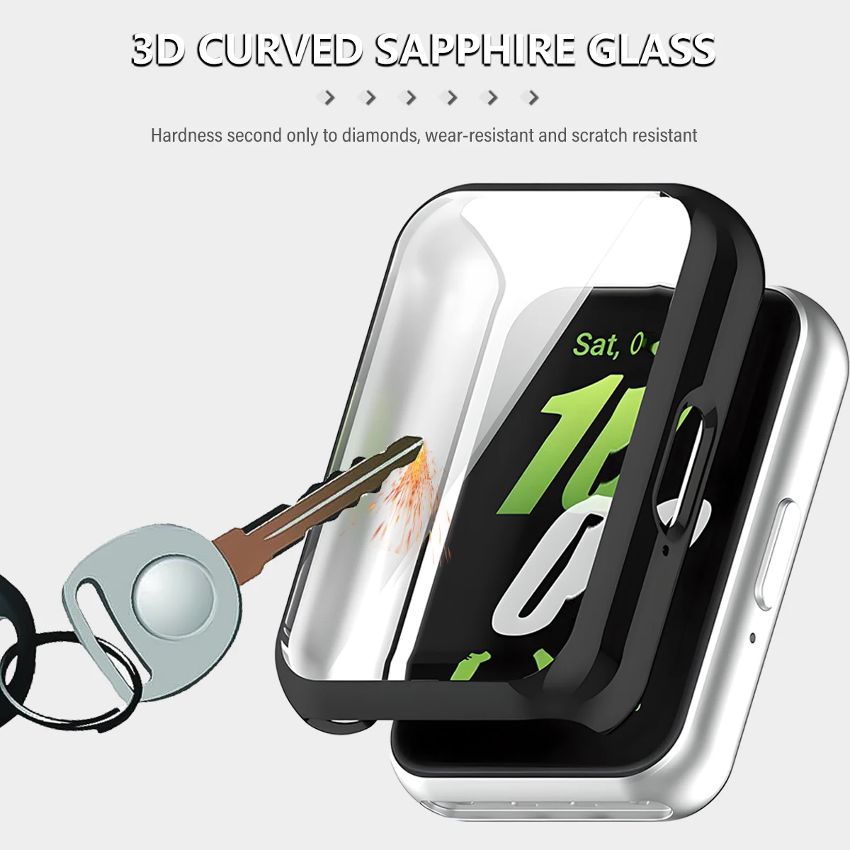 Para samsung galaxy fit 3 banda com starp magnético milanês tpu caso protetor de tela escudo substituição banda laço de aço inoxidável