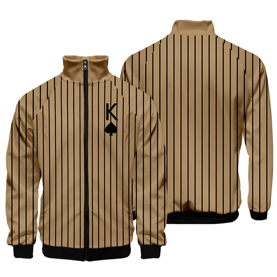 Sudadera con capucha de cuello levantado 3D para hombre y mujer, chaqueta de manga larga con cremallera, ropa a01, Playing Cards Poker A K