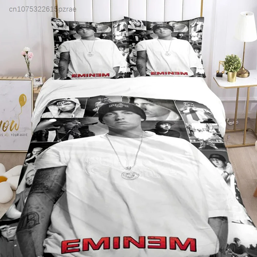 Eminem Hip -hop Singer Print Bedding Sets Exquisite Bed Supplies Set Duvet Cover Comforter Set Bedding Set Luxury Birthday Gift