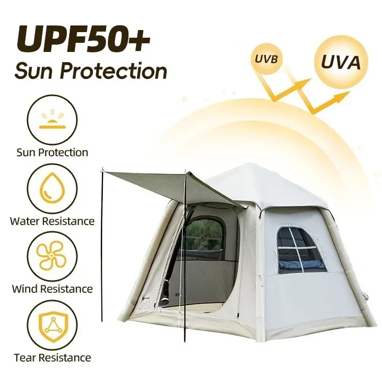 Luxury Oxford Inflatable Camping Tent High Quality 3-4 Person Waterproof Family Tent for Outdoor Adventures