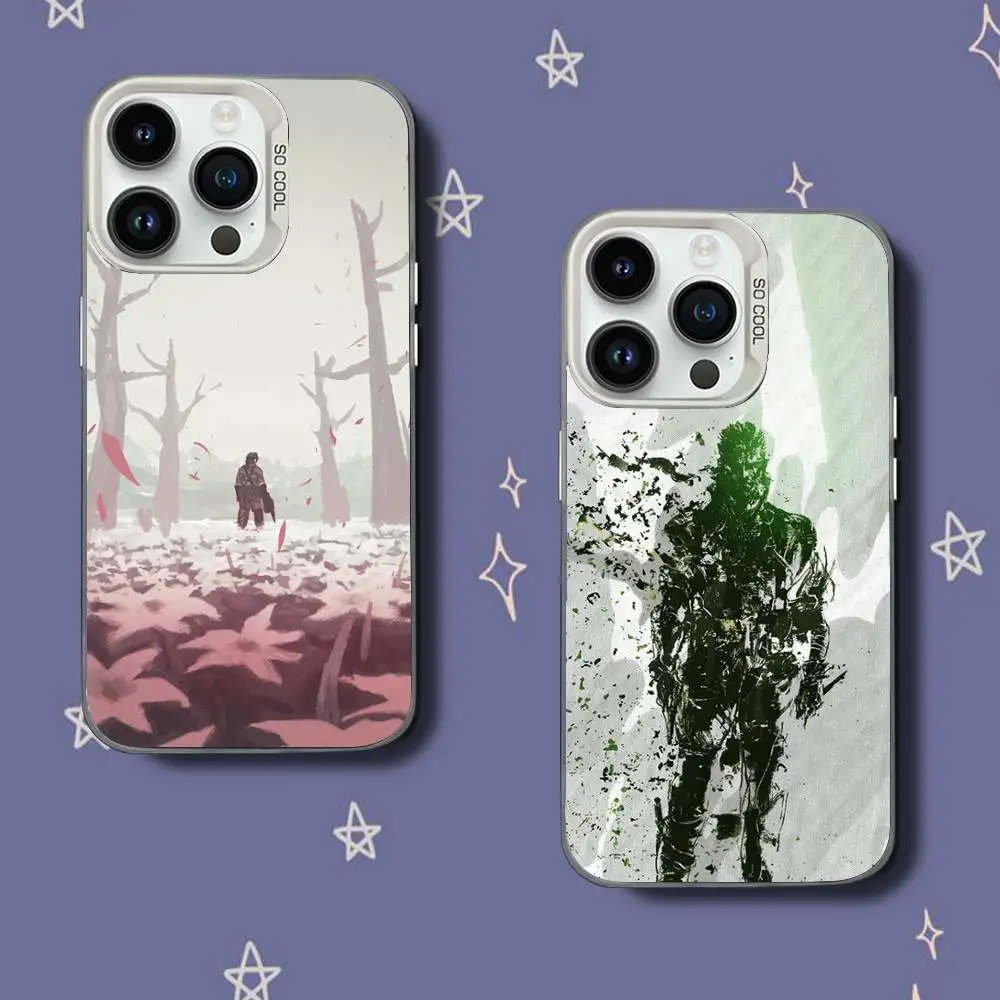 

Metal G-Gear S-Solid MGS Phone Case For iPhone 17,16,15,14,13,12,11,Pro,XS,Max,Plus,Mini,SE White Candy Matte Shockproof Cover