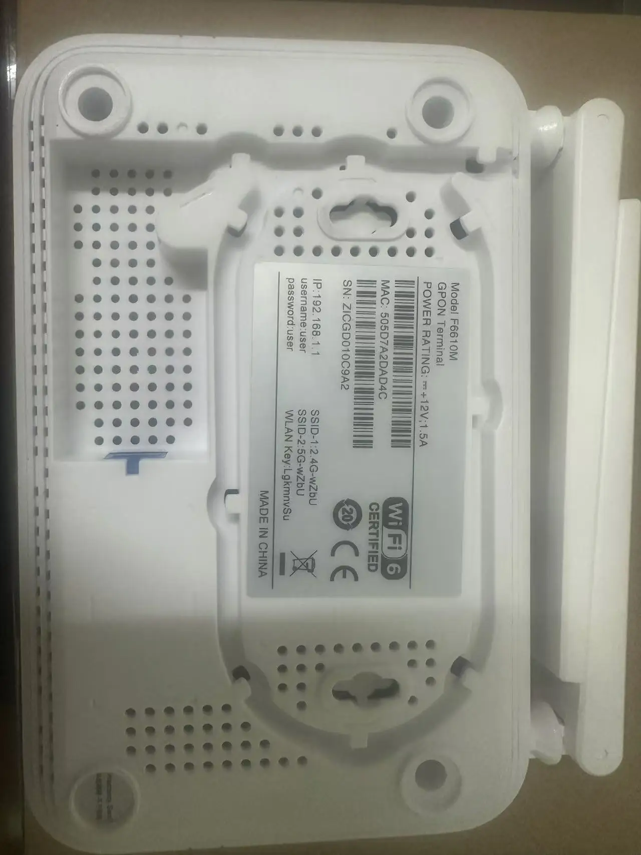WIFI6 ONU F6610M XPON ONT ثنائي النطاق AX3000 4GE + 1TEL 2.4G 5G WIFI6 FTTH ONU مودم البرامج الثابتة الإنجليزية معدات الألياف البصرية