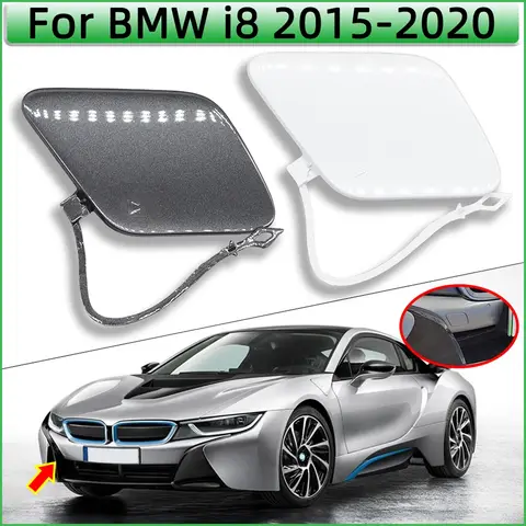 BMW i8 2015-2020 I12 LCI I15 고품질 앞 범퍼 견인 후크 커버 뚜껑 사용자 정의 페인트 흰색 회색 검정색 51117372145