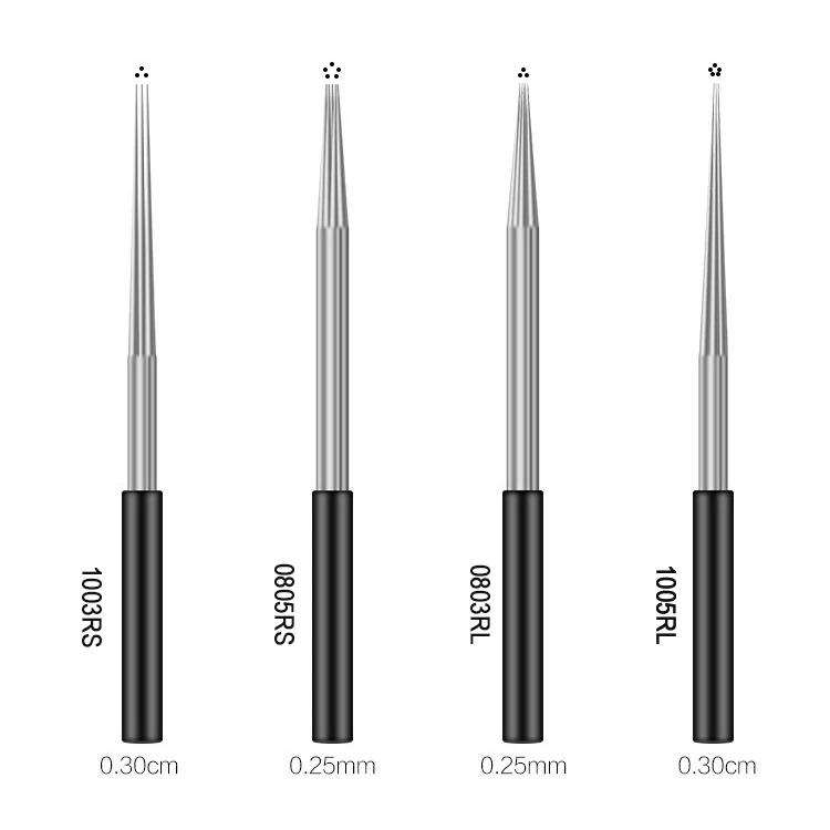 10PCs/ Pack 0.25mm 0.3mm Round 3/5 Spread Tight Needle Cartridge for Eyebrow Shading Tattoo Professional Permanent Makeup Microb