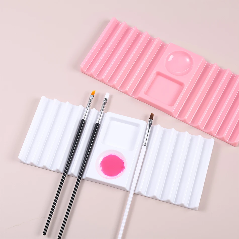 1/2 Stück Dual-Form-Halter aus Kunststoff für Nagelkunstwerkzeuge, Nagelpinselhalter, Aufbewahrung für Nagelverlängerungsformen, Palette-Werkzeuge – Detail 1
