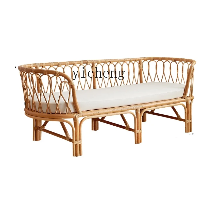 

Диваны из натурального ротанга Tqh, кофейный столик на три человека, комбинированный, для маленькой квартиры, гостиной, балкона