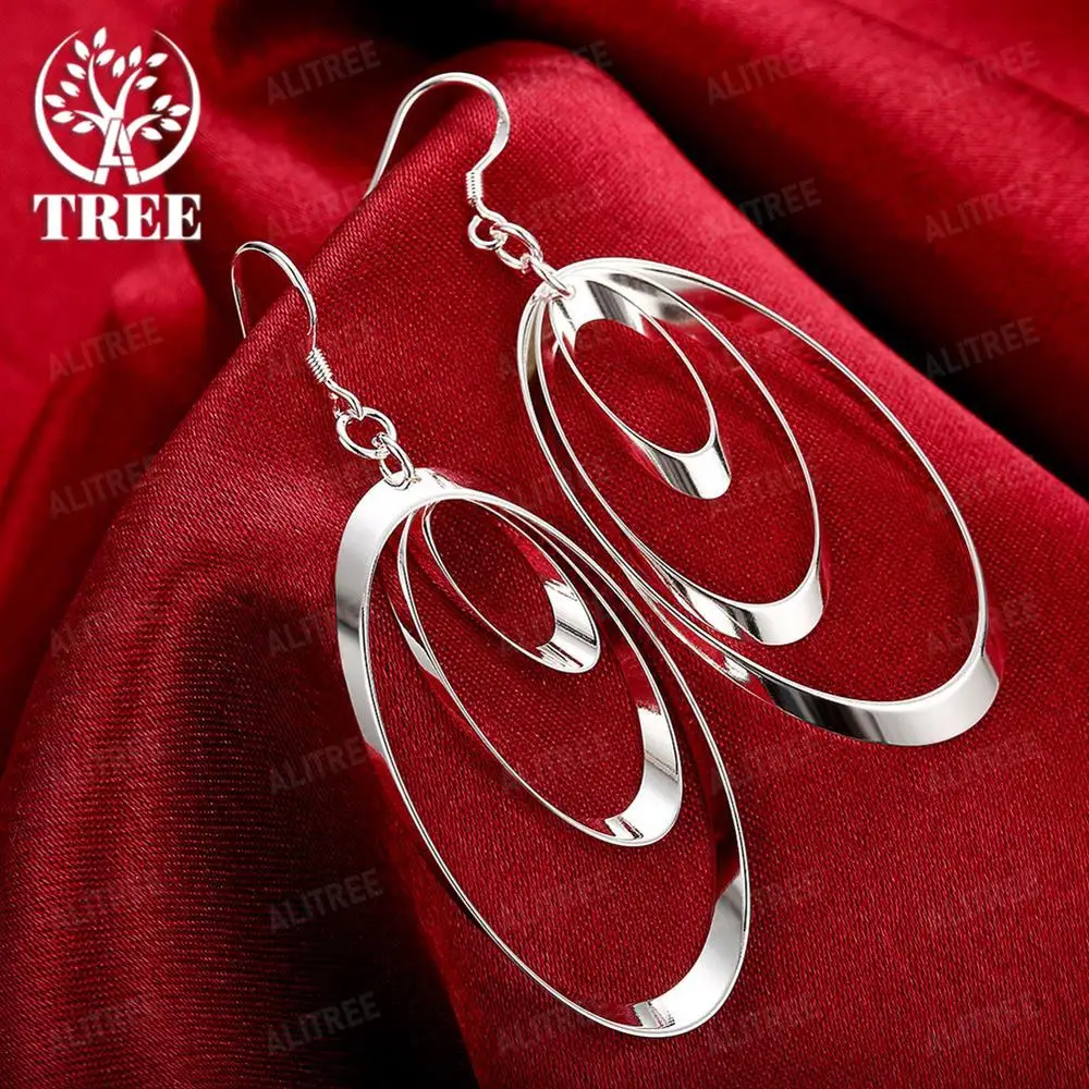 SHSTONE store 925 Sterling silver Earrings charms round for women girl wedding engagement jewelry noble beautiful fashion