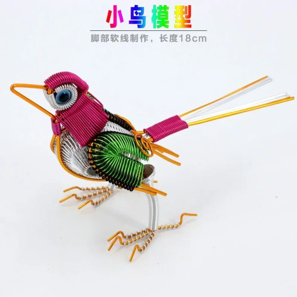 Creative simulation, bird ornaments, fake bird props, wire weaving, aluminum wire, handicrafts, decorative sparrows