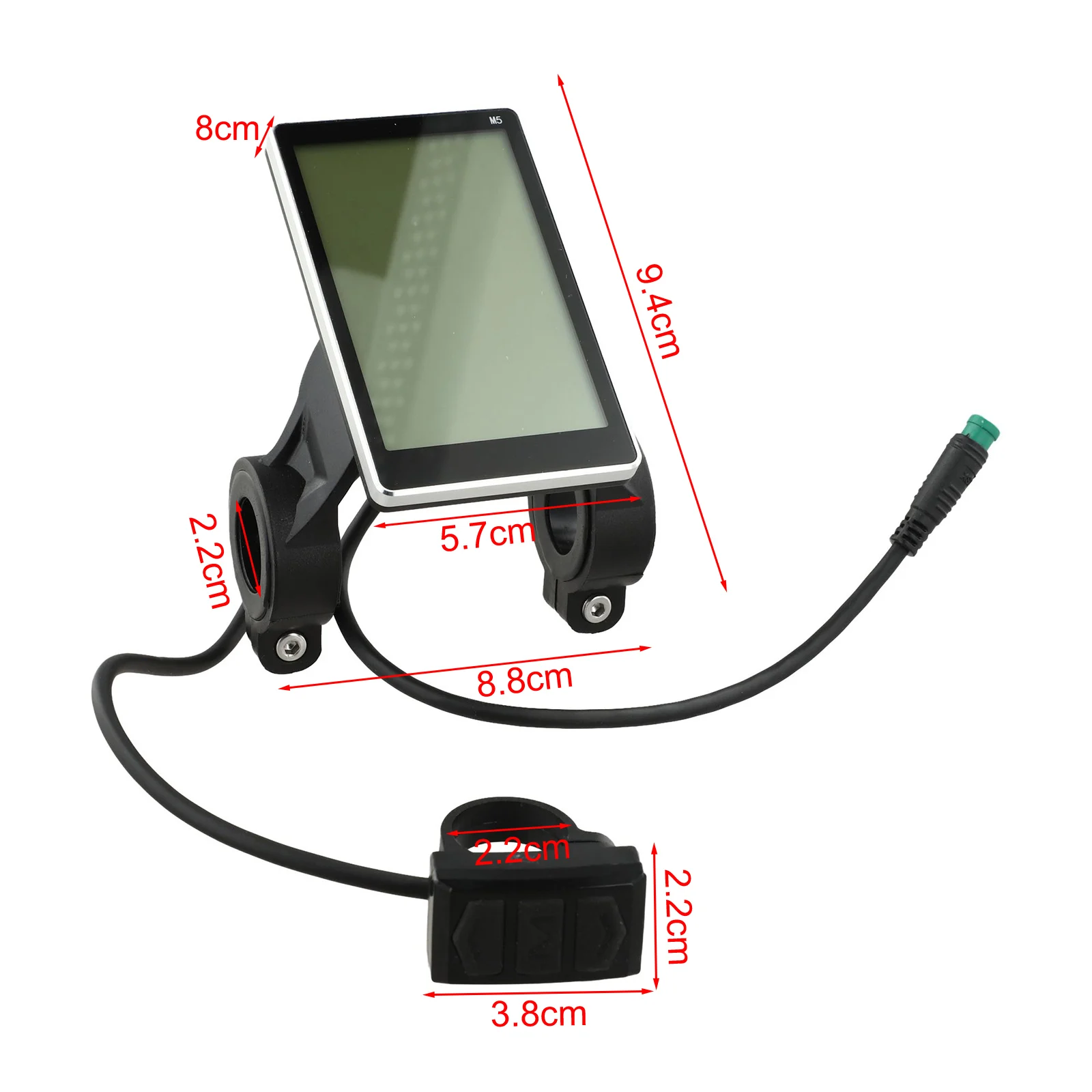For Electric Bikes LCD Speedometer For Cycling Responsive Button Controls Temperature Resistant Waterproof Cable