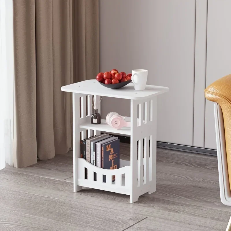 

Modern Nordic Style Wooden Storage Table - Multipurpose Bedside & Living Room Organizer, Non-Waterproof Wood Material Table top