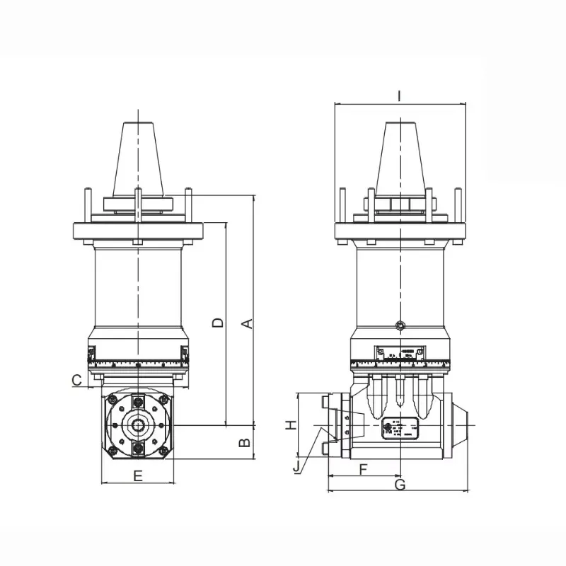 2026 AHK Locking Type Side Milling Head 360° Adjustable Angle with Taper 40 for BT40 BT50 SK40 SK50 CAT40 CAT50 Tool Holder