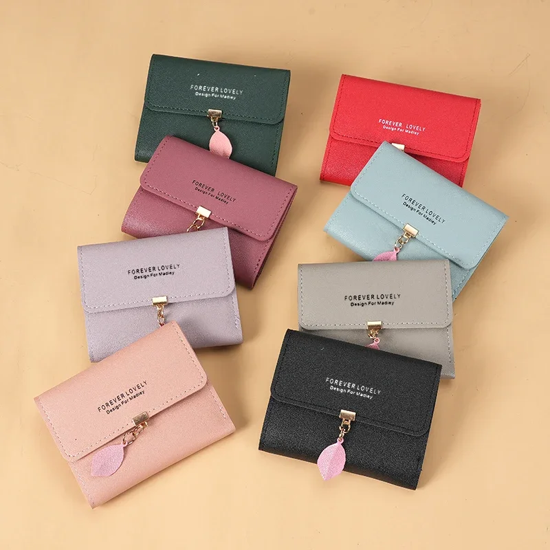 삼단 접이식 클러치 동전 지갑, 미니멀리스트 신용카드 홀더, 여성용 캐주얼 지갑