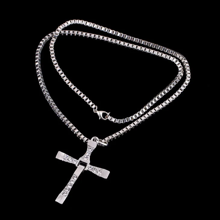 Men\'s Fashion Zircon Cross Pendant Necklace Chain for Men Friend Gift Hip-hop Punk Party Faith Jewelry Accessories Collar Hombre