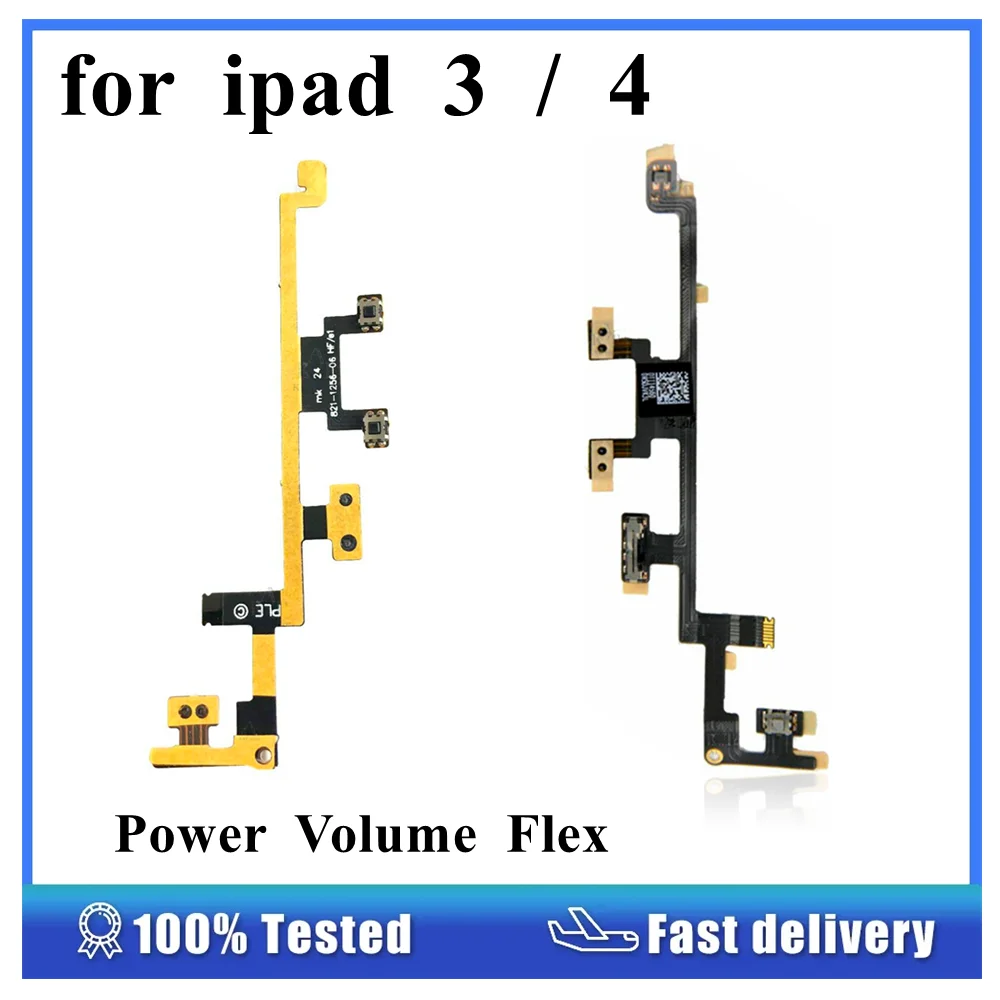 

1Pcs Power On Off Volume Mute Switch Button Flex Cable for IPad 3 4 4th Gen 9.7 Inch 2012 Repair Parts
