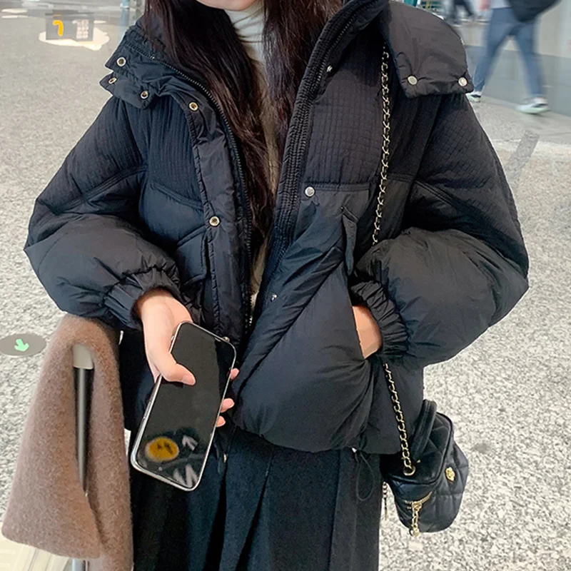 Women\'s Winter Hooded Thicken Parkas Long Sleeve Jacket Padded Jacket 2000s Streetwear Emo Y2K Coat 2000s Clothes 2024 Winter