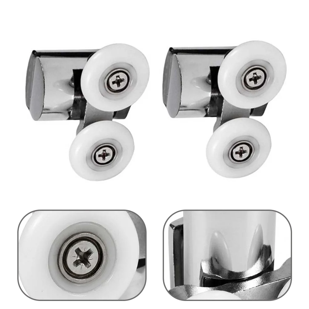 Runners Wheel Shower door Hardware Home Silver Slide roller Supplies Upper/lower 23mm Accessories Bathroom Parts