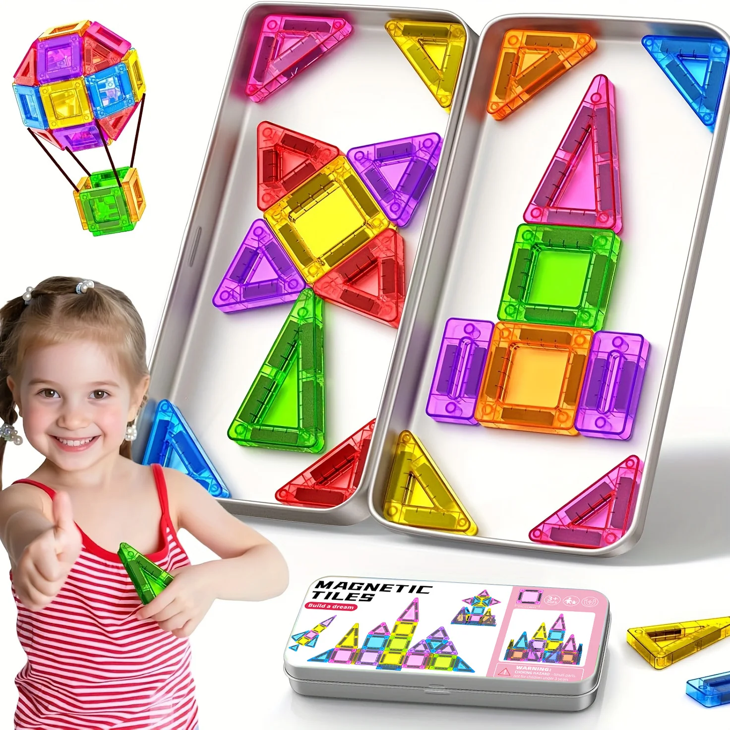 Mini magnetische bouwstenen, magnetische stukken, educatief bouwspeelgoed, reisformaat, gemakkelijk mee te nemen, klein formaat, gemakkelijk op te bergen