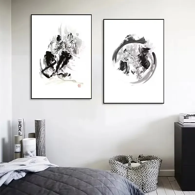 Japanese Black Shotokan Samurai Karate Art Ink Canvas Painting Minimalist Posters and Prints Wall Pictures for Living Room Decor - Image 4