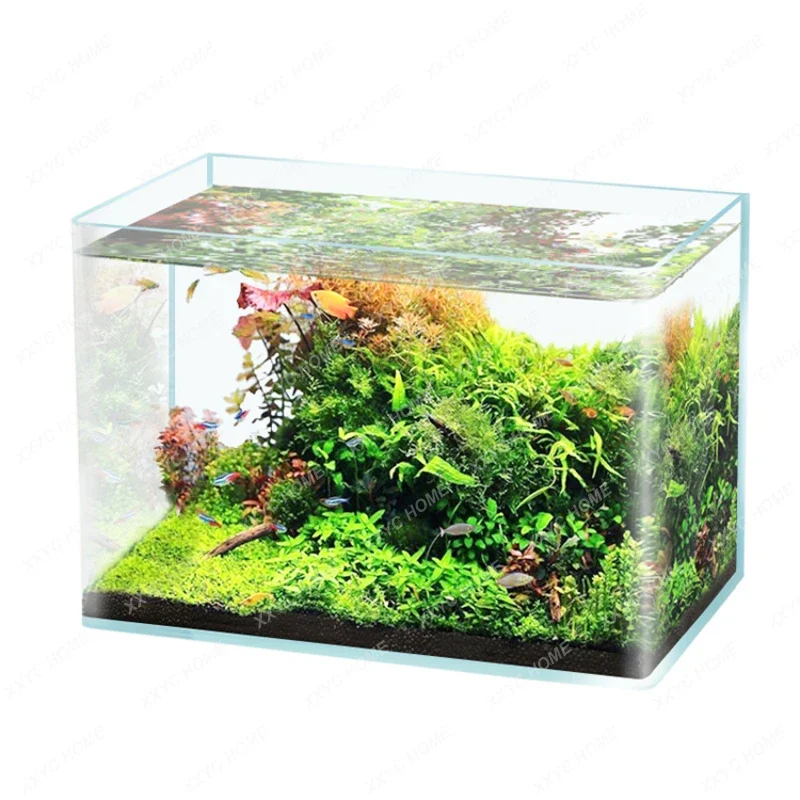 

Super White Glass Fish Tank Hot Curved Small Living Room Ecological Turtle Jar Goldfish Douyu Lazy Landscape Aquarium