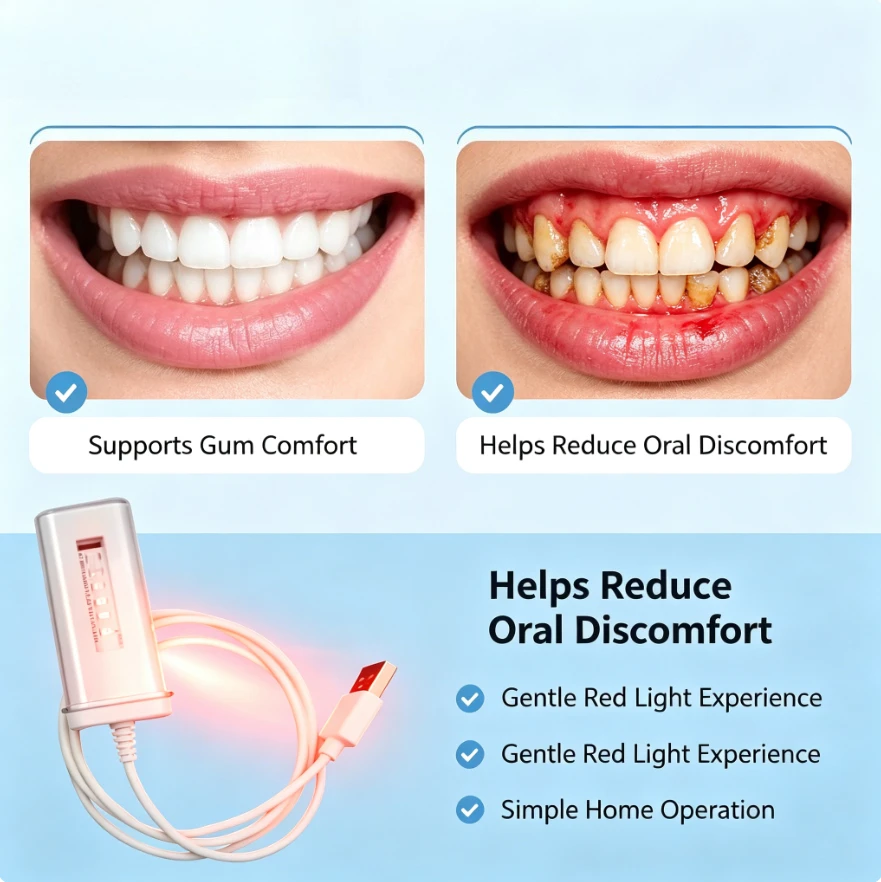 COZING USBO4 Portable Red Light Device – Oral Laser Therapy for Snore Relief and Throat Inflammation Treatment