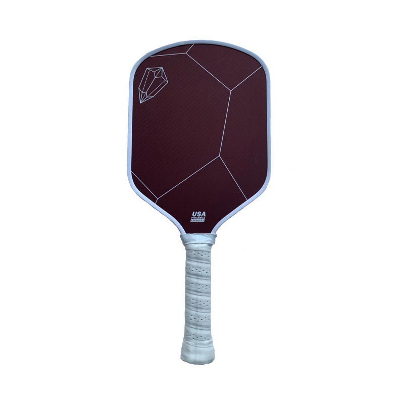 Carbon Fiber and Red Pickleball Paddle with High Grit, Spin Surface Enlong Handle, 16mm, New, Hot Sell, 2024