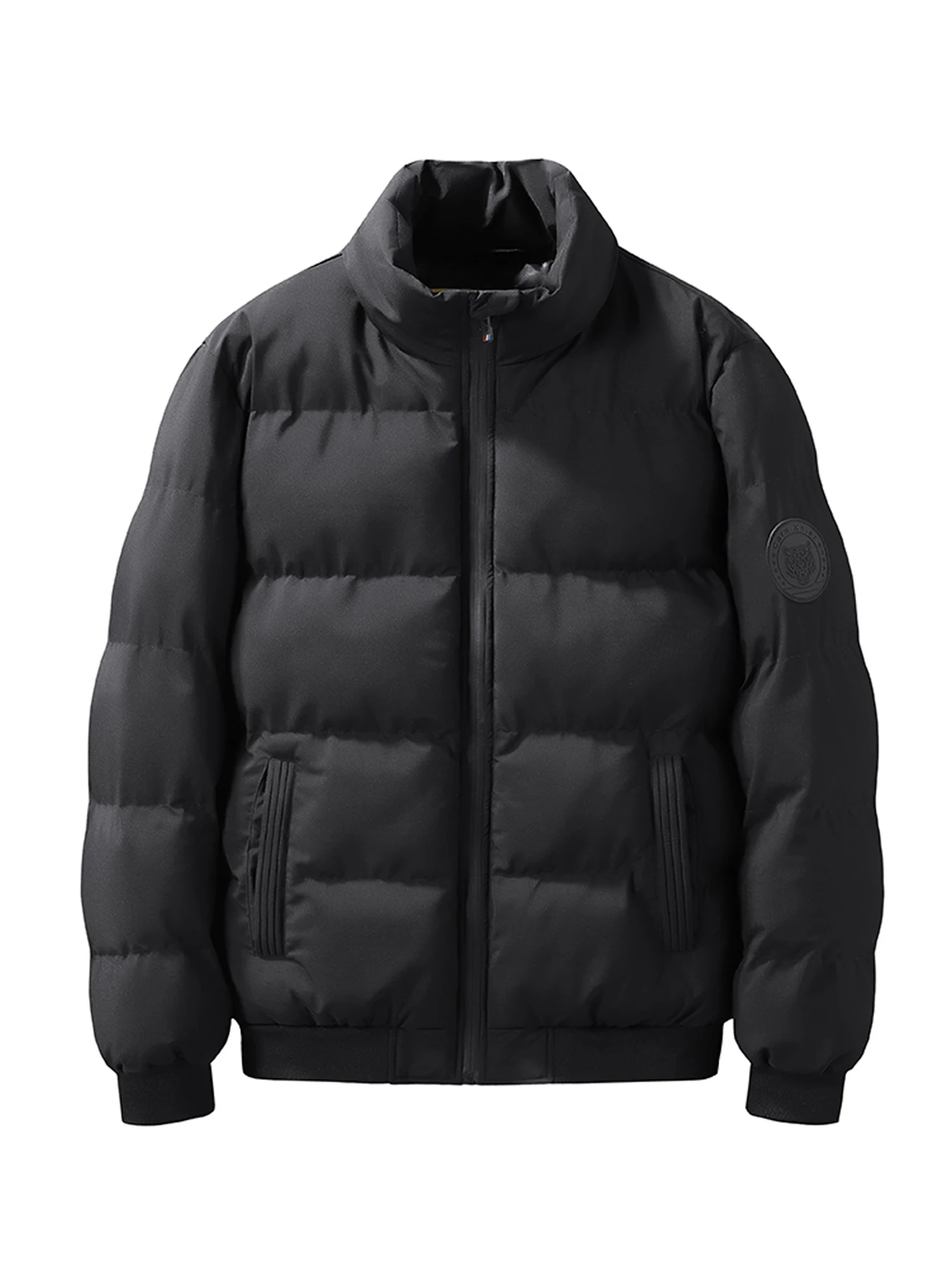 

Мужская зимняя модная хлопковая куртка с воротником-стойкой, однотонная, ветрозащитная, теплая, утолщенная куртка, подходящая для занятий спортом на открытом воздухе и повседневного ношения