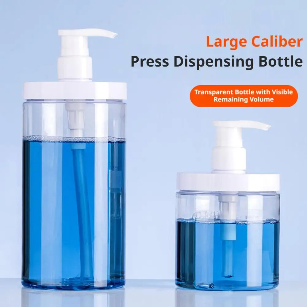 500/1000ml Clear Refillable Pump Bottle Refillable Empty for Travel Shower Soap Storage Bottle Wide Mouth Shower Soap Dispenser