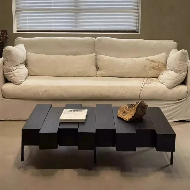 

Creative Designer Coffee Table Soild Wood Antique Clear Nordic Modern Vintage Coffee Table Simple Couchtisch Room Decorations