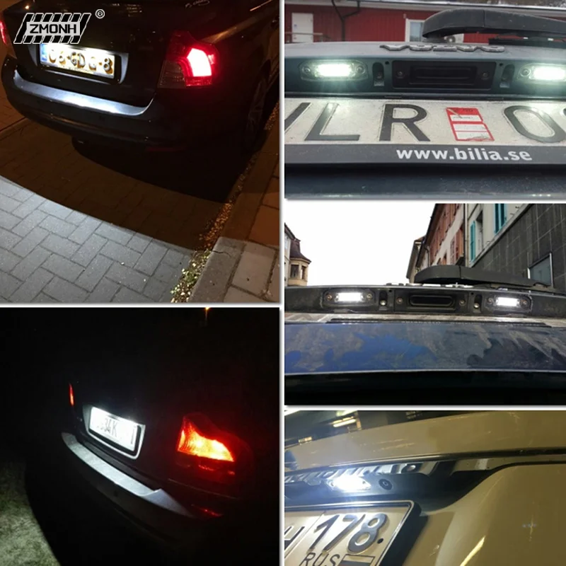 

[H]1Pcs LED Car license plate light 12V white light for S40 S60 S80 XC70 XC60 S60 C70 V50 XC70 V70 White Car Lamp 12V
