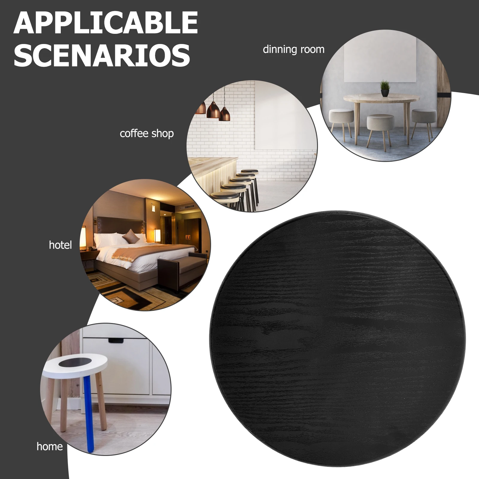 

Round Bar Stool Seat Replacement Solid Wood Reinforced Iron Strips Wooden Stool Seating Part Dining Chair Cover