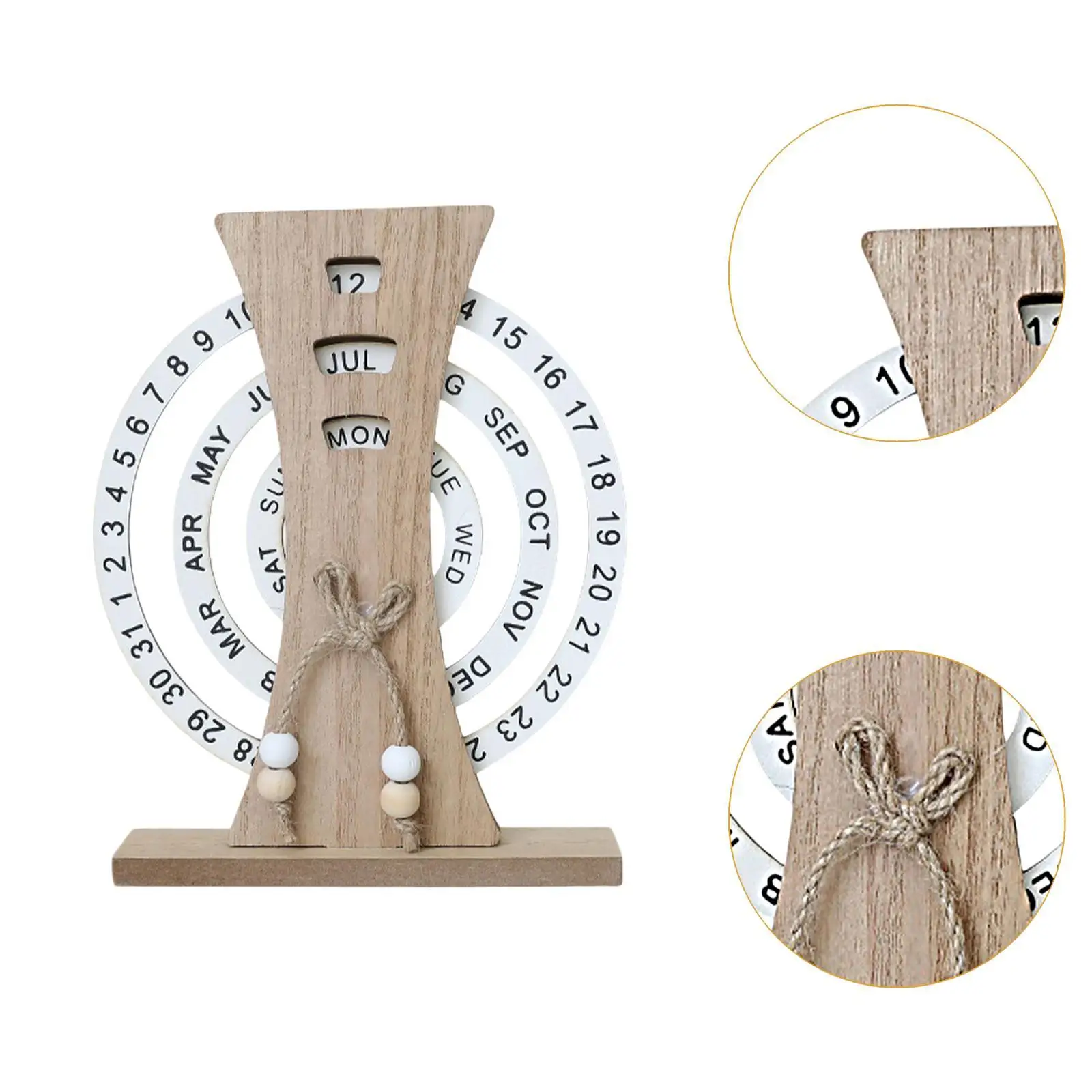 Table Calendar Indoor Gift Reusable for Home Decor Multifunctional Figurine