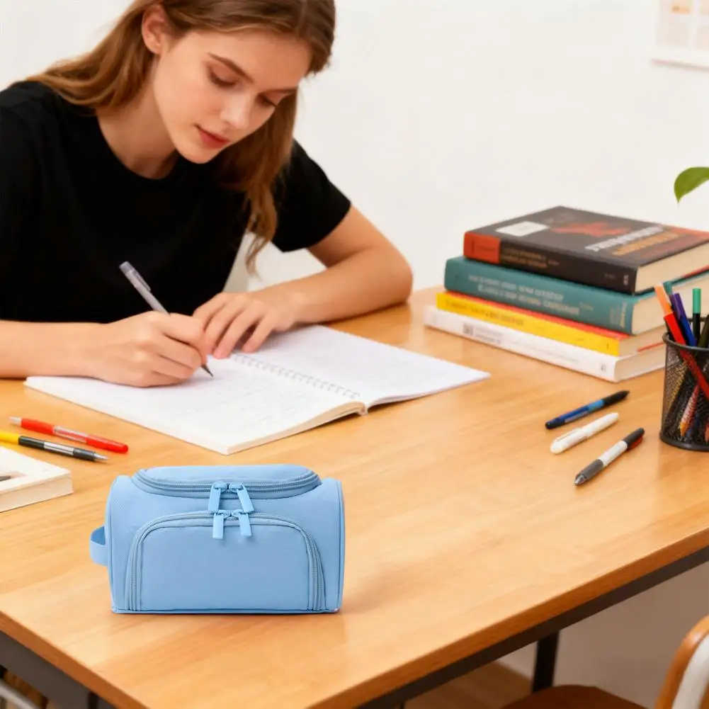 Anti-scratch Pencil Case Capacity Pencil Case Organizer Multifunctional Stationery Bag for School Supplies Portable for Office