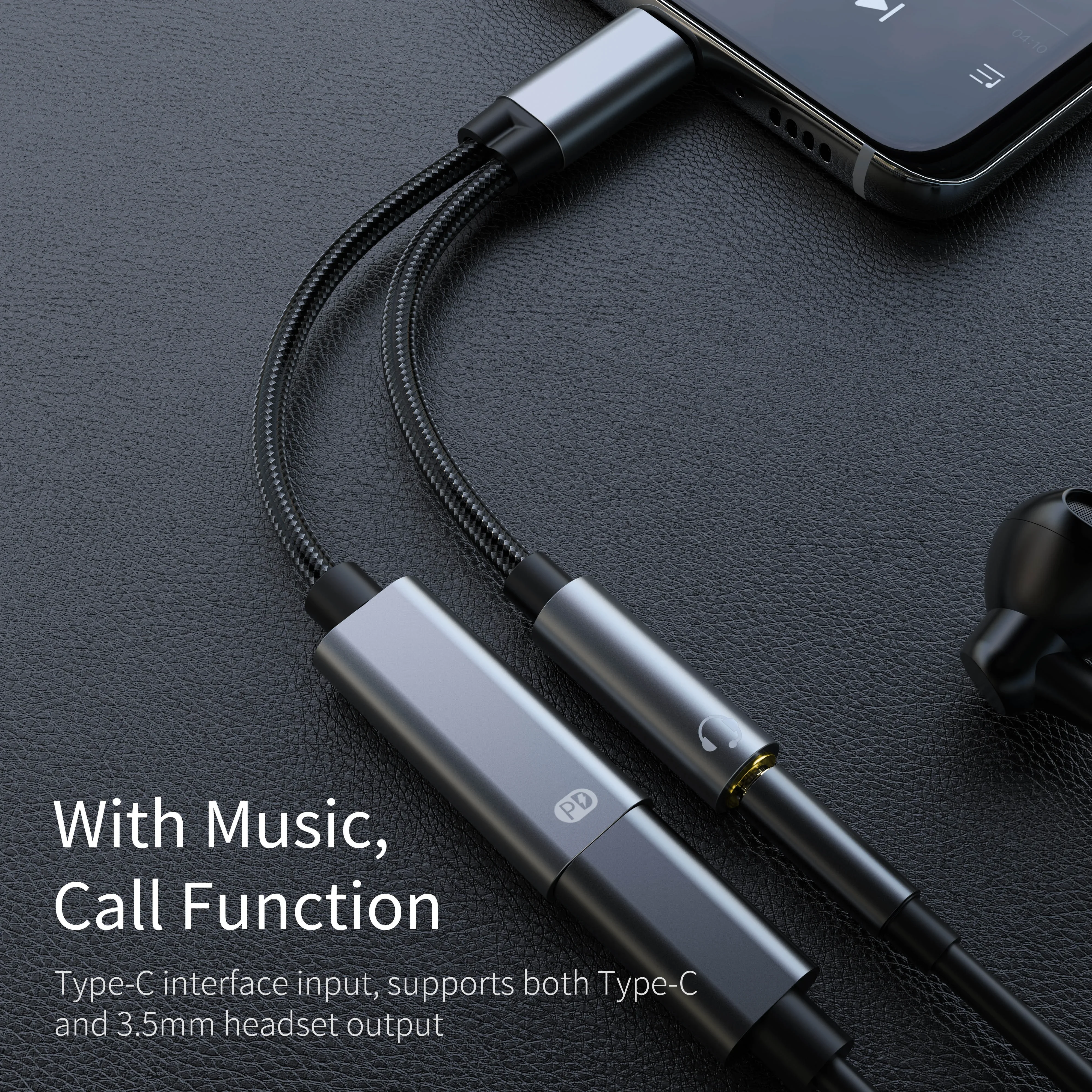 Type C to 3 5mm PD 60W USB AUX Cable Converter with 2 in 1 Headphone Jack Adapter Audio Cable for Xiaomi Huawei Earphone image 4
