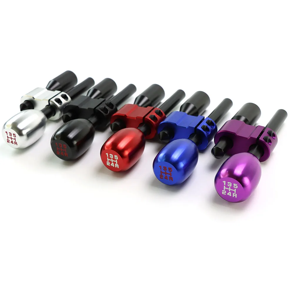 Car Aluminum H Type Shift Knob Extension Adjustable Extender Gear Shifter with Gear Knob Three Adapters Blue/red/black/silver