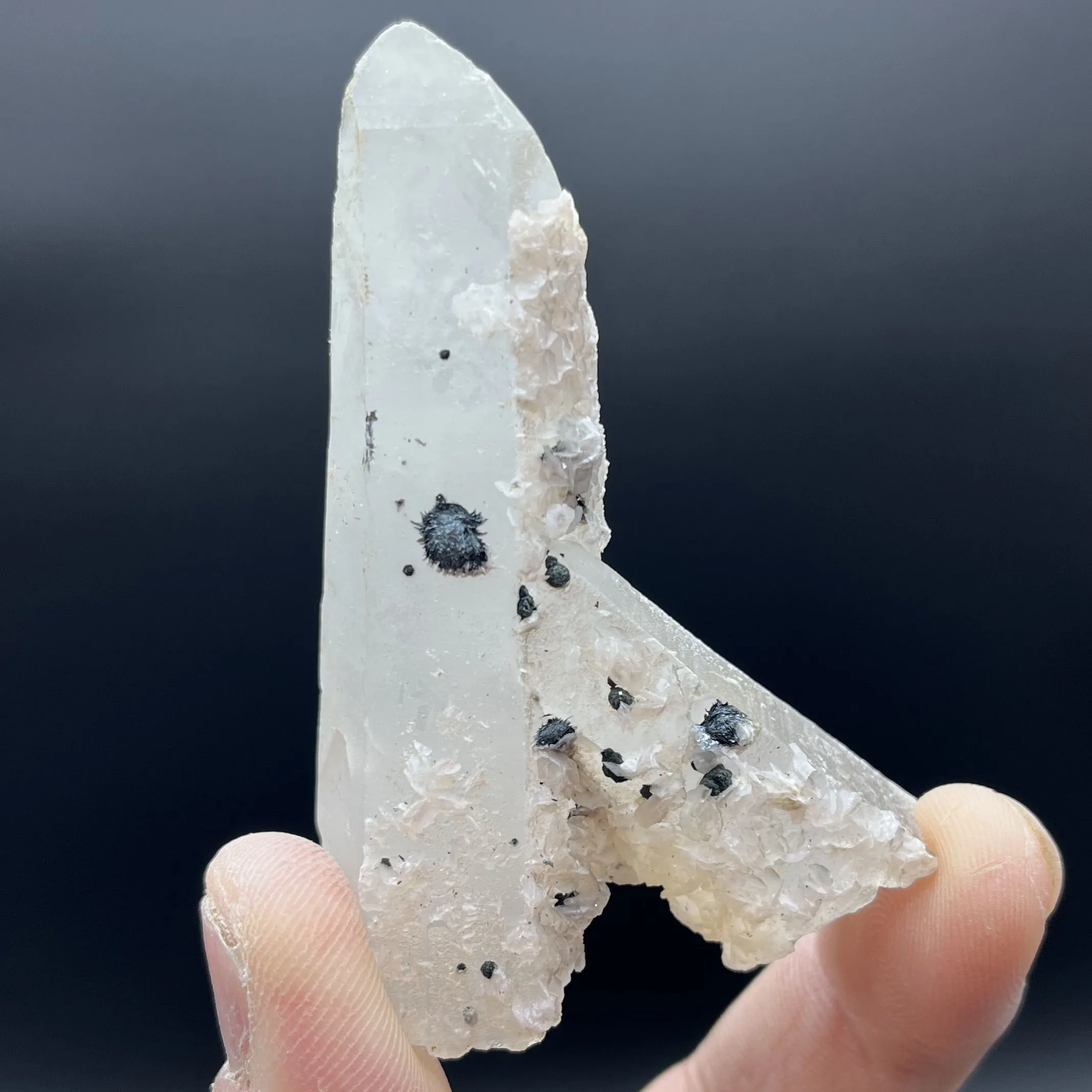 

Natural mirrorite and calcite symbiotic crystal cluster specimen Feng Shui energy healing stone