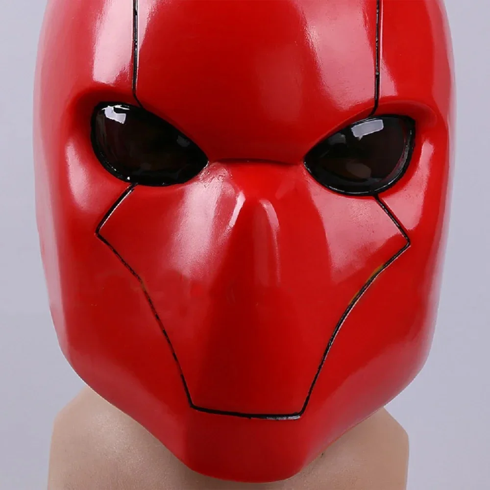 Capacetes de cosplay de super-heróis, capacete com capuz vermelho de pvc rígido para homens adultos, máscaras faciais para festa de halloween, fantasia de carnaval, adereço