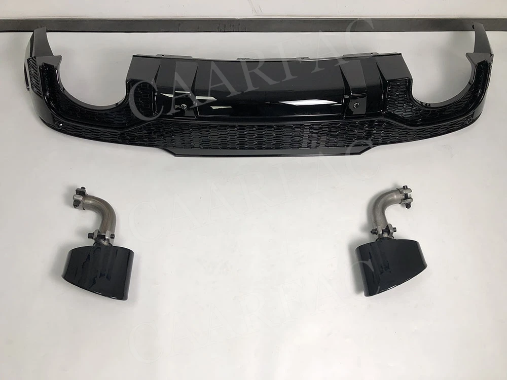 PP Rear Diffuser Lip Spoiler Exhaust Pipe Tips for Audi Q5 RSQ5 Sportback 2020-2023 Car Bumper Extension Splitter Accessories